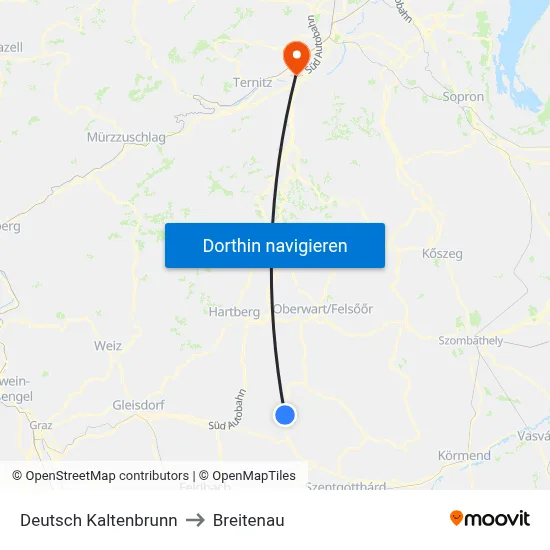 Deutsch Kaltenbrunn to Breitenau map