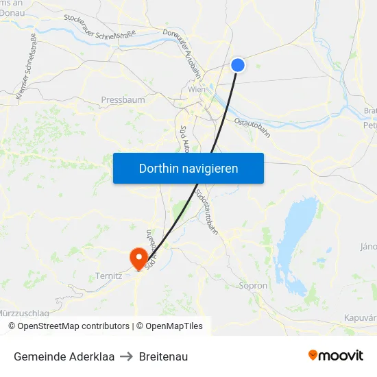 Gemeinde Aderklaa to Breitenau map