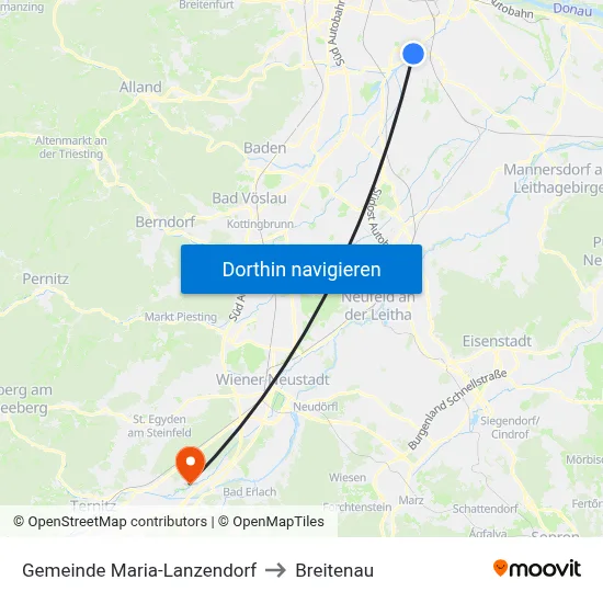 Gemeinde Maria-Lanzendorf to Breitenau map