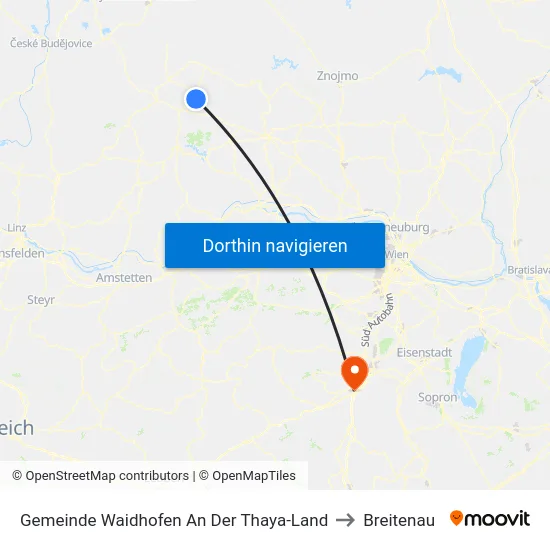Gemeinde Waidhofen An Der Thaya-Land to Breitenau map