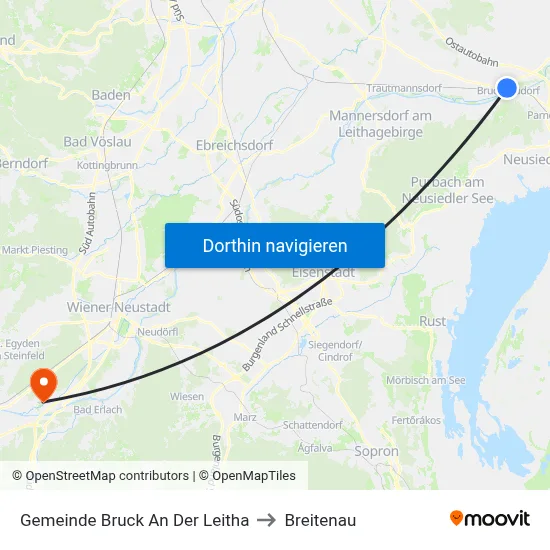 Gemeinde Bruck An Der Leitha to Breitenau map
