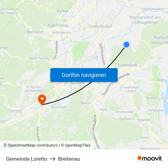 Gemeinde Loretto to Breitenau map