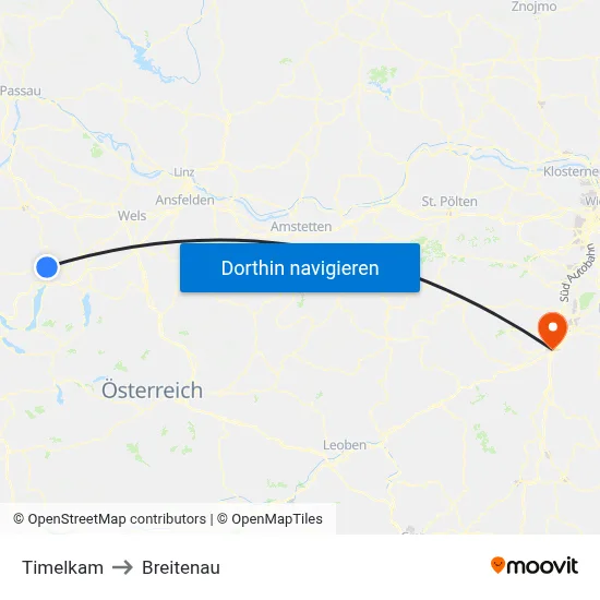 Timelkam to Breitenau map