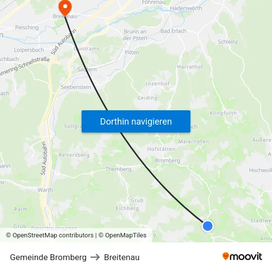 Gemeinde Bromberg to Breitenau map