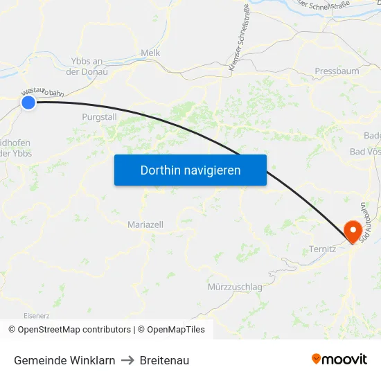 Gemeinde Winklarn to Breitenau map
