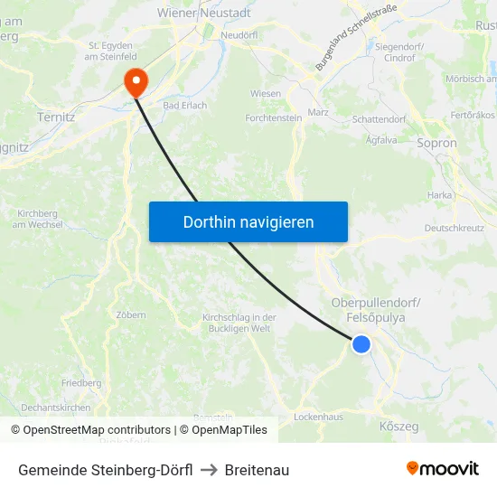 Gemeinde Steinberg-Dörfl to Breitenau map