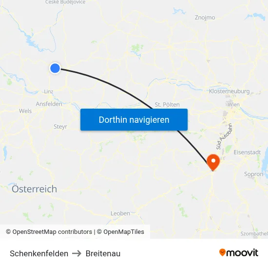 Schenkenfelden to Breitenau map