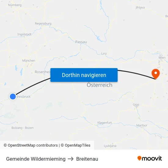 Gemeinde Wildermieming to Breitenau map