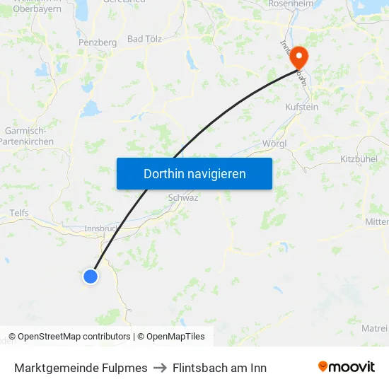 Marktgemeinde Fulpmes to Flintsbach am Inn map