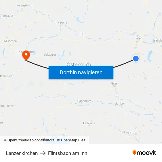 Lanzenkirchen to Flintsbach am Inn map