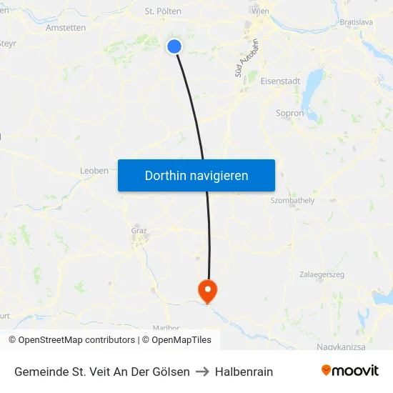 Gemeinde St. Veit An Der Gölsen to Halbenrain map
