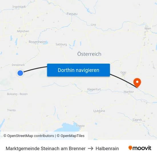 Marktgemeinde Steinach am Brenner to Halbenrain map