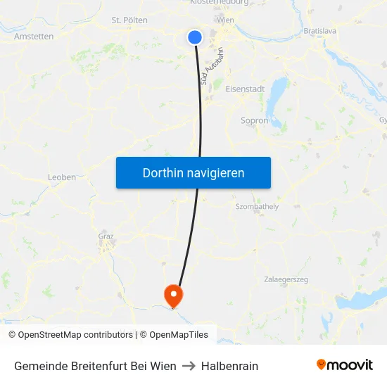 Gemeinde Breitenfurt Bei Wien to Halbenrain map