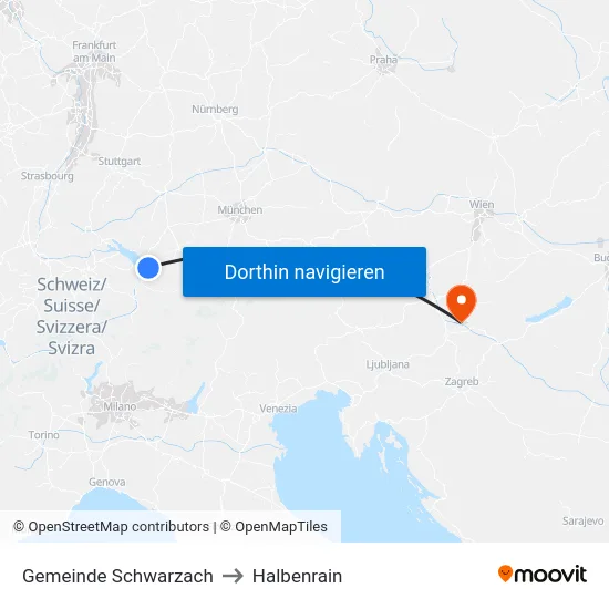Gemeinde Schwarzach to Halbenrain map