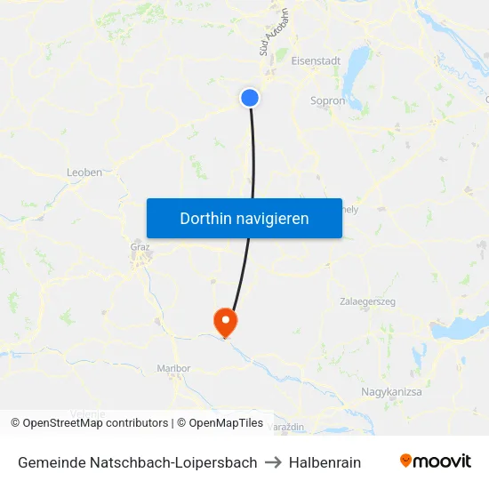 Gemeinde Natschbach-Loipersbach to Halbenrain map