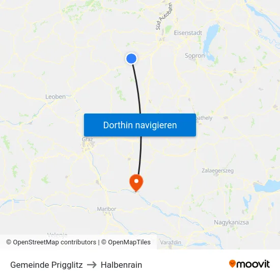 Gemeinde Prigglitz to Halbenrain map