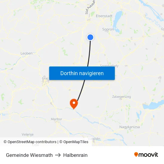 Gemeinde Wiesmath to Halbenrain map