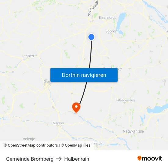 Gemeinde Bromberg to Halbenrain map