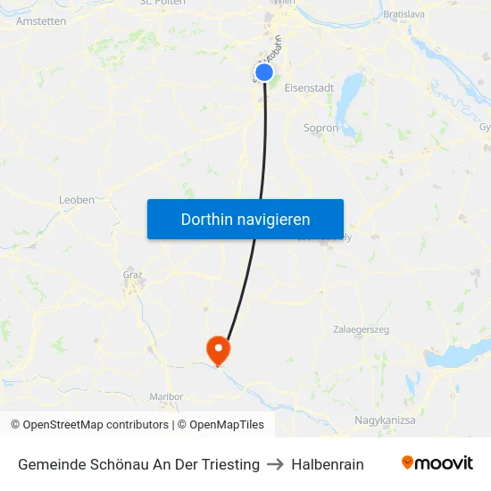 Gemeinde Schönau An Der Triesting to Halbenrain map