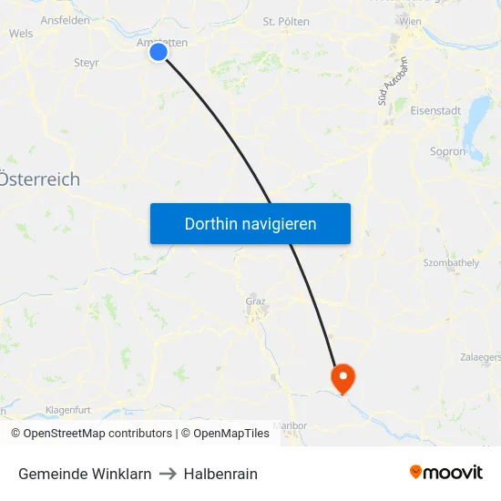 Gemeinde Winklarn to Halbenrain map