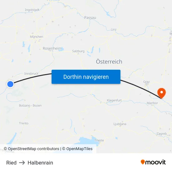 Ried to Halbenrain map