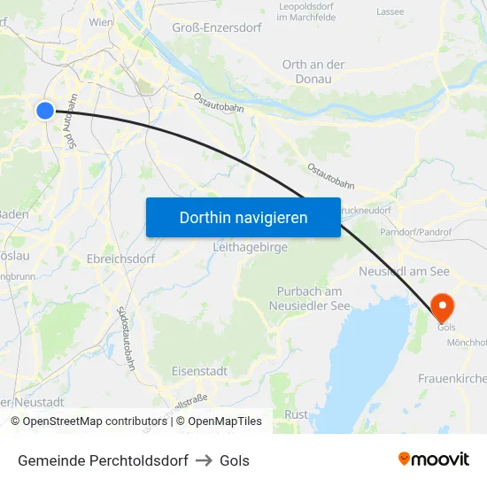 Gemeinde Perchtoldsdorf to Gols map