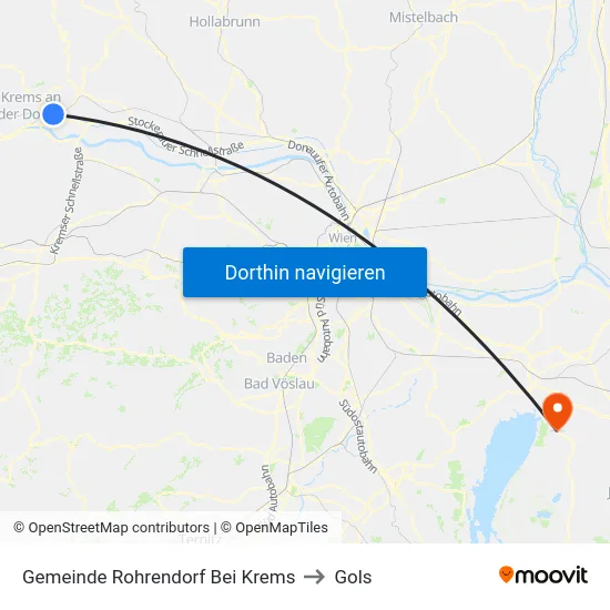 Gemeinde Rohrendorf Bei Krems to Gols map