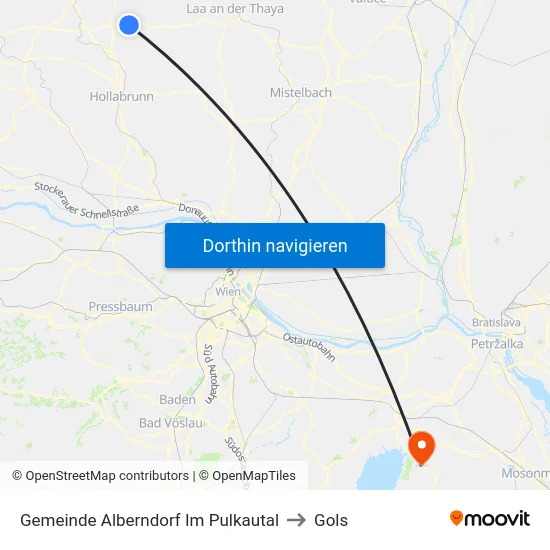 Gemeinde Alberndorf Im Pulkautal to Gols map