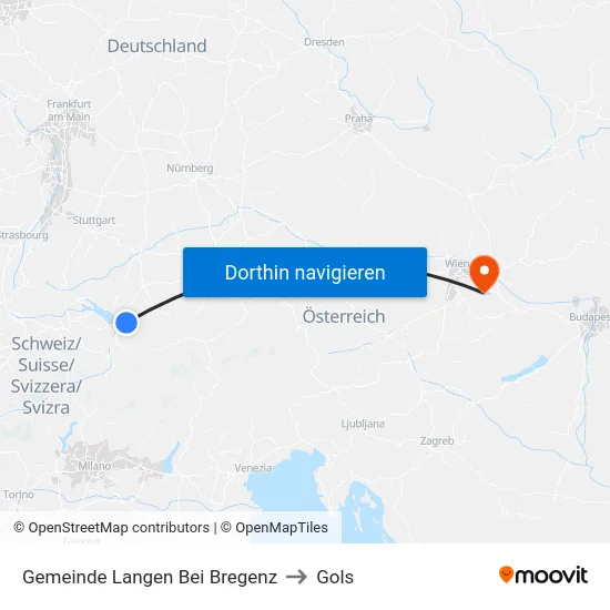 Gemeinde Langen Bei Bregenz to Gols map