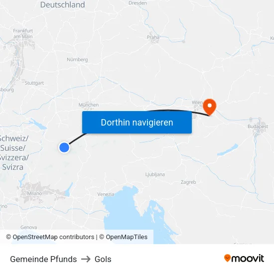 Gemeinde Pfunds to Gols map