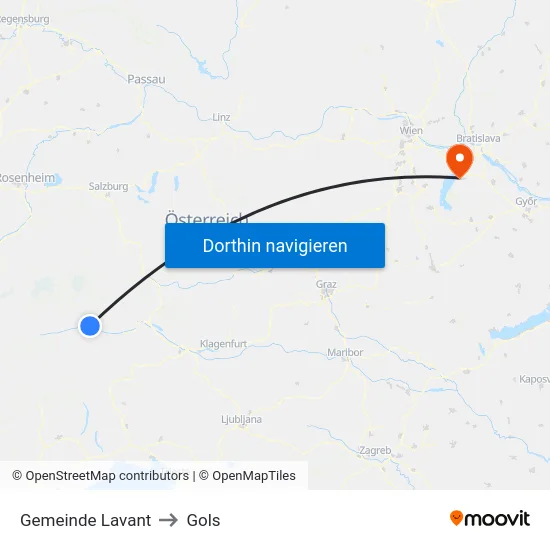 Gemeinde Lavant to Gols map