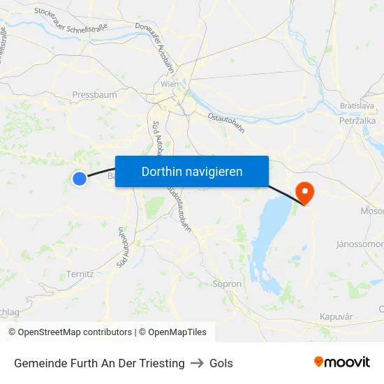 Gemeinde Furth An Der Triesting to Gols map