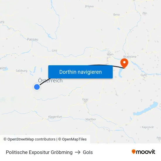 Politische Expositur Gröbming to Gols map