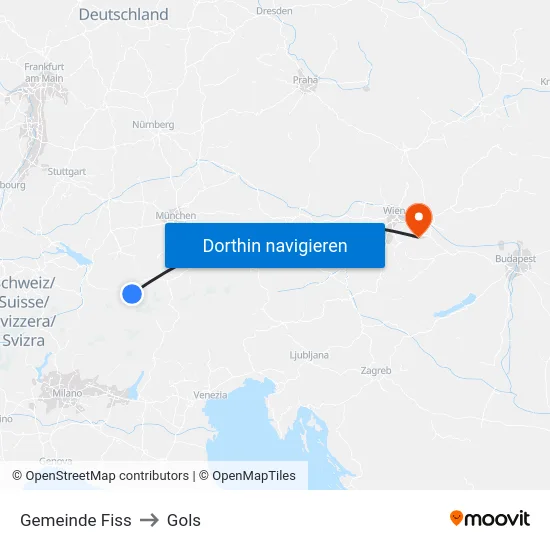 Gemeinde Fiss to Gols map