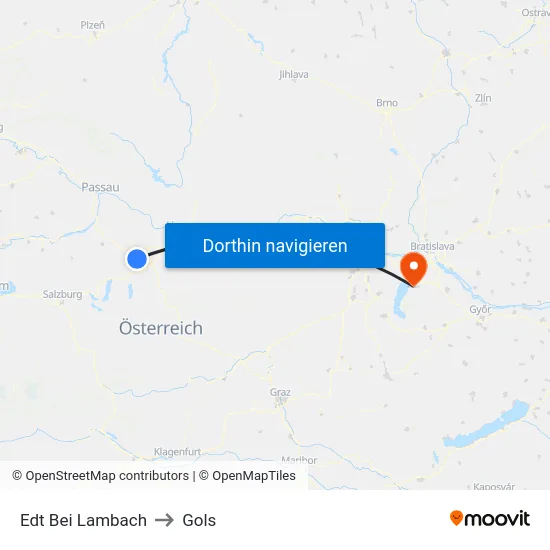 Edt Bei Lambach to Gols map