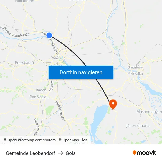 Gemeinde Leobendorf to Gols map
