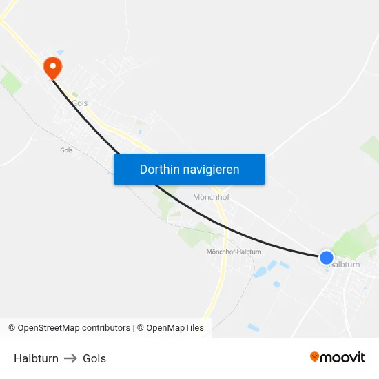 Halbturn to Gols map