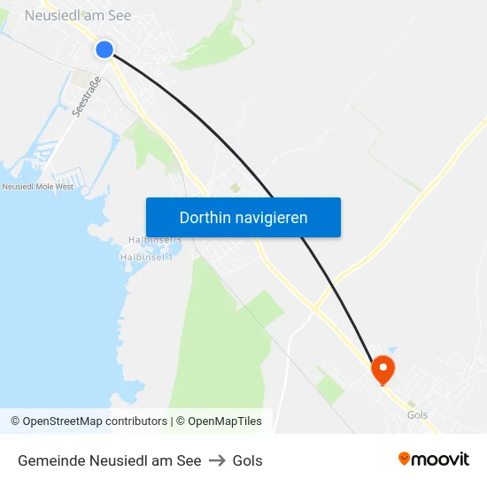 Gemeinde Neusiedl am See to Gols map