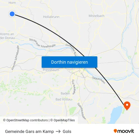 Gemeinde Gars am Kamp to Gols map