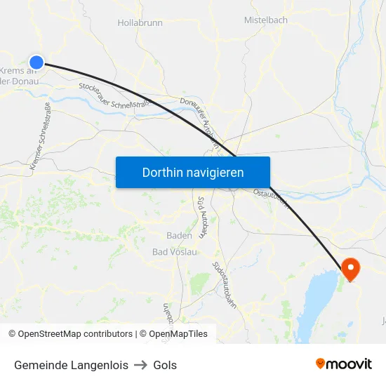 Gemeinde Langenlois to Gols map
