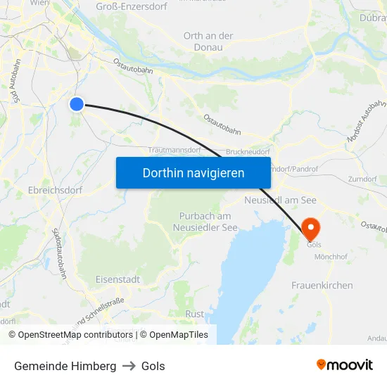 Gemeinde Himberg to Gols map