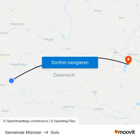 Gemeinde Münster to Gols map