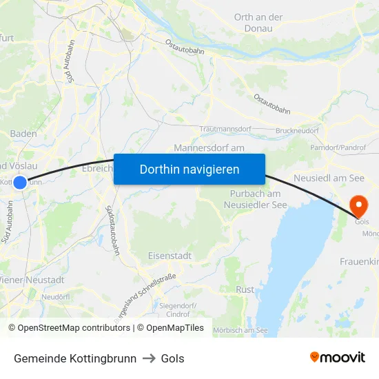 Gemeinde Kottingbrunn to Gols map