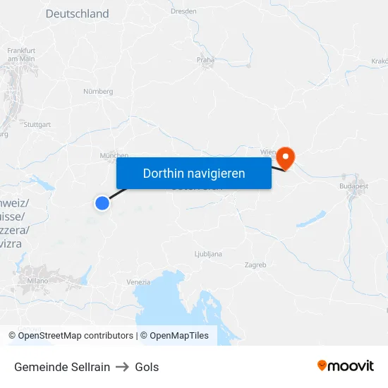 Gemeinde Sellrain to Gols map