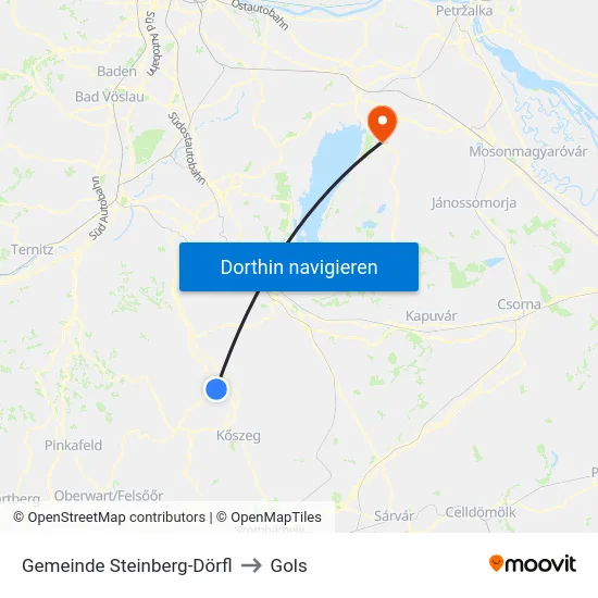 Gemeinde Steinberg-Dörfl to Gols map