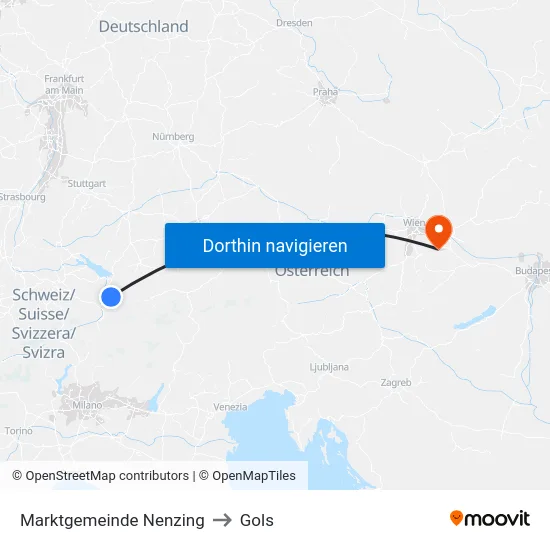 Marktgemeinde Nenzing to Gols map