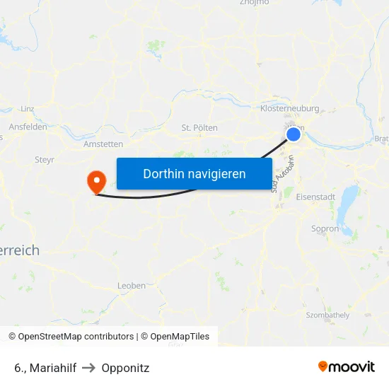 6., Mariahilf to Opponitz map