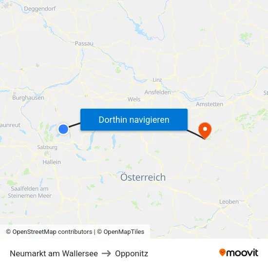 Neumarkt am Wallersee to Opponitz map