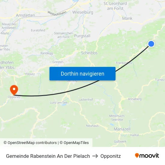 Gemeinde Rabenstein An Der Pielach to Opponitz map