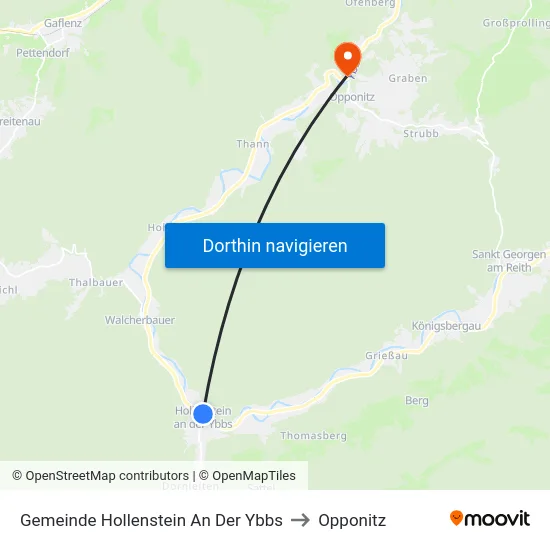 Gemeinde Hollenstein An Der Ybbs to Opponitz map
